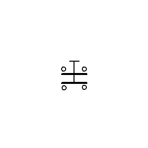 schematic symbol: schakelaars - Dubbelpolige druktoets