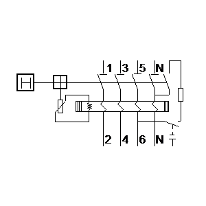 Simbolo: interruptores diferenciales (RCD) - dispositivo para corriente residual 4P, interruptor diferencial