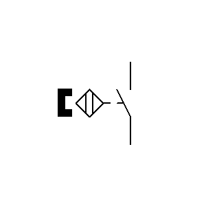 Symbole: d'autres parties - Dispositif sensible à une proximité,commandé à l'approche d'un aimant aveccontact à fermeture