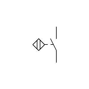 Simbolo: otras piezas - interruptor de proximidad con contacto de cierre, Sensor inductivo de materiales metálicos