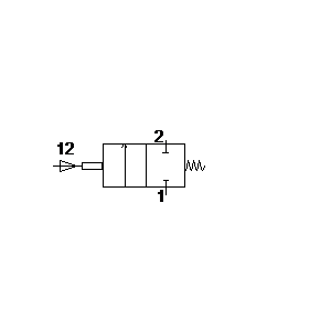 Značka: pneumatická schémata - 2-2 rozvaděč přímo řízený zavřený monostabilní