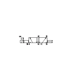 Symbol: pneumatic diagrams - Electromagnetic valve CPE10 M1BH-5L-196927-M7