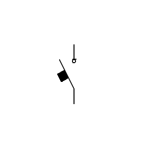 Simbolo: aparamenta y dispositivos de control y protección - interruptor seccionador con apertura automática provocada por un relé de medida o un disparador incorporados