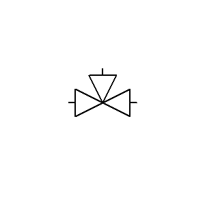 Symbol: hydraulik - drei-Wege-Ventil