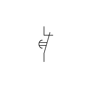 schematic symbol: verbreekcontacten - Vertraagd verbreekcontact na activering