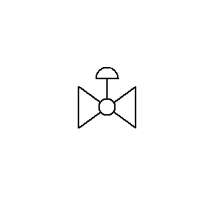 Simbolo: valvole - valvola a sfera con singolo attuatore pneumatico