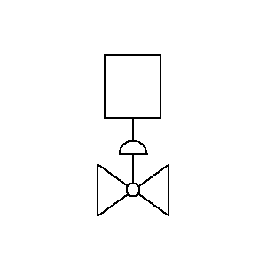 Symbol: valves - close valve by actuator 