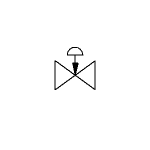 Symbol: kleppen - Regelklep pneumatisch bediend