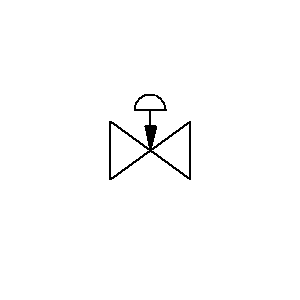 Symbol: valves - control valve with pneumatic actuator