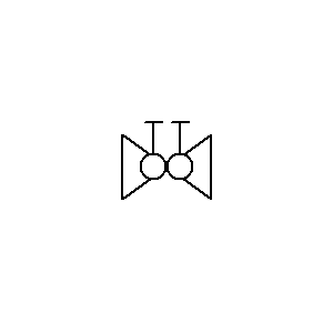 Symbol: kleppen - 2 kogelkranen handbediend