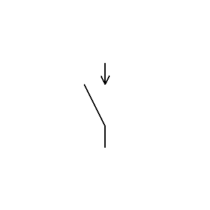 Symbole: contact a fermeture - Contact de passage fermant à l'action etau relâchement