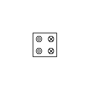 schematic symbol: toestellen - Druktoetseenheid 2 kanaals met indicator licht