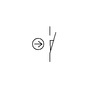 Simbolo: contacto de apertura - interruptor de posición con un contacto de apertura con maniobra positiva de apertura