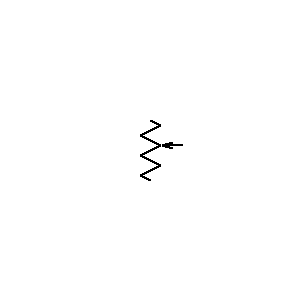 Symbol: resistors (ANSI) - resistor with adjustable contact