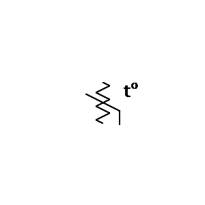 Symbol: weerstanden (ANSI) - Niet lineaire thermistor