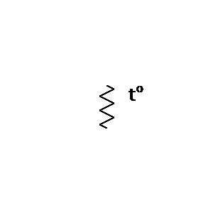 Symbol: weerstanden (ANSI) - Thermistor