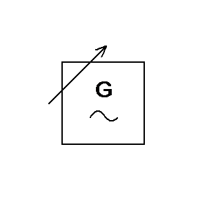 Symbole: alimentations - générateur d'une onde sinusoïdale, ajustable
