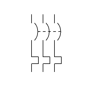 Simbolo: Disyuntor - interruptor automático con dispositivo de sobrecarga térmica 3P (forma 1)