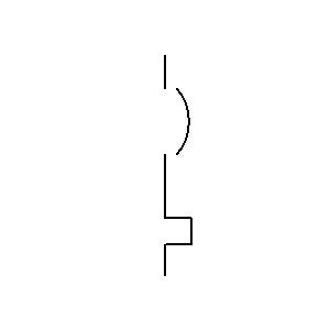 Simbolo: Disyuntor - interruptor automático con dispositivo de sobrecarga térmica 1P (forma 1)