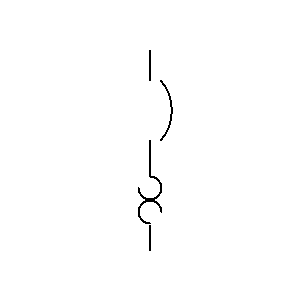 Simbolo: disyuntor - interruptor automático con dispositivo de sobrecarga térmica 1P (forma 2)
