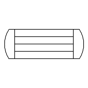 schematic symbol: warmte-uitwisseling - Warmtewisselaar met vaste buizen