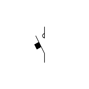 Simbolo: aparamenta y dispositivos de control y protección - contactor con desconexión automática provocada por un relé de medida o un disparador incorporados