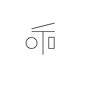 Symbol: een en twee poort apparaten - Tapse overgang van ronde naar rechthoekige golfpijp