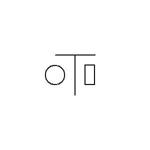 Symbol: een en twee poort apparaten - Overgang van ronde naar rechthoekige golfpijp