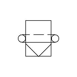 schematic symbol: filters - Bandfilter voor vloeistof
