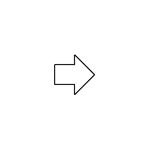 Symbol: fittings - Arrow for inlet or outlet of essential substance