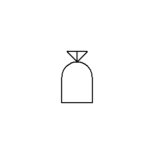 Simbolo: recipientes y depósitos - saco, bolsa