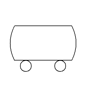 Simbolo: sollevamento, trasporto e trasporto - vagone cisterna, carro cisterna