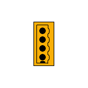 
                    schematic symbol: terminal strips - Wago 271-4_Male-ora