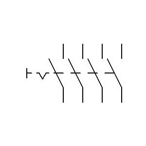 Symbol: schließer  - handbetätigter Schalter 4P