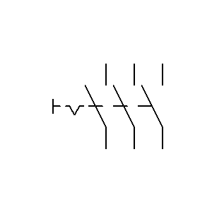 schematic symbol: maak contacten - Handbediende schakelaar 3P
