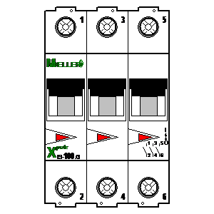 schematic symbol: Moeller - schakelaar voor de distributie board IS-100-3