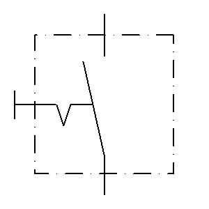 schematic symbol: maak contacten - Schakelaar 1P