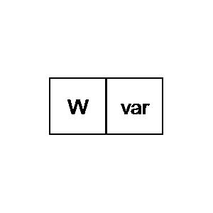 Simbolo: dispositivi di misurazione - registratore combinato: wattmetro e varmetro