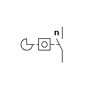 Symbol: meetapparatuur - Schakelwals teller, maakcontact bij iedere n acties