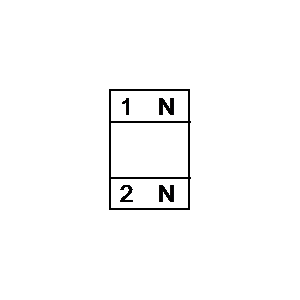 schematic symbol: aardlekschakelaars - aardlekschakelaar 1P blok