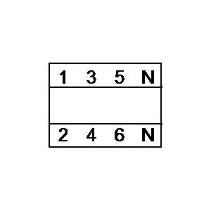 Symbol: Fehlerstrom-Schutzeinrichtung - Fehlerstromschutzschalter 4P Block