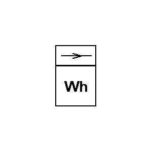 Symbol: wattuurmeter - Watt-uur meter die in 1 richting meet