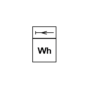 Simbolo: contadores de energía - contador de energía activa, suministrada hacia barras