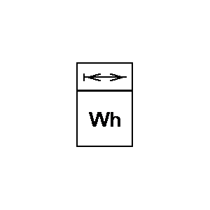 Symbol: wattstundenzähler - Wattstundenzähler, der die Energie in beiden Energieflußrichtungen zählt (zurund von der Sammelschien