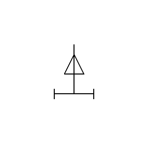 schematic symbol: trunking systemen - Centrale voedings eenheid (afgebeeld met voeding van boven)