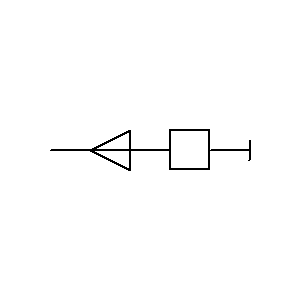 Symbol: fertigteile für kabel-verteilsysteme - Endeinspeisung mit Geräte-Einbaukasten (das Schaltzeichen zeigt Einspeisung von oben)