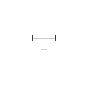Symbole: chemins de câbles - Té, branchement à trois voies,canalisation préfabriquée