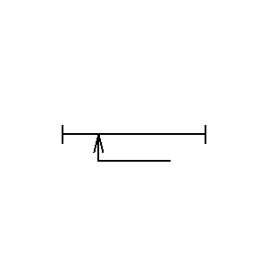Symbol: straight section - straight section with tap-off by movable contact, for example sliding contact