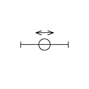 schematic symbol: recht gedeelte - Electroverbinding met continue verschuifbaar aftakpunt 