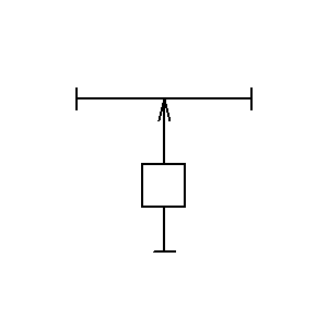 schematic symbol: recht gedeelte - Electroverbinding met schuifcontact met behuizing